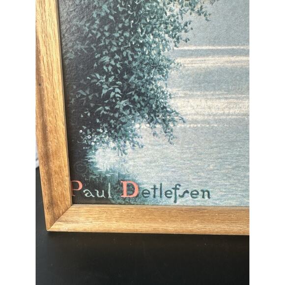 Vintage Landscape by Paul Detlefsen Mid Century Americana Print 18" X 14"(Frame) - Picture 5 of 8